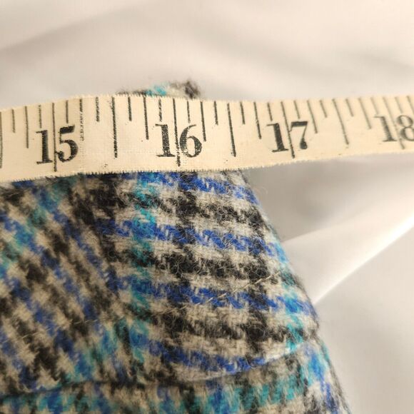 Talbots Women 10 Blue Houndstooth Plaid Tweed Zipper Pocket Pencil Skirt - Picture 5 of 6